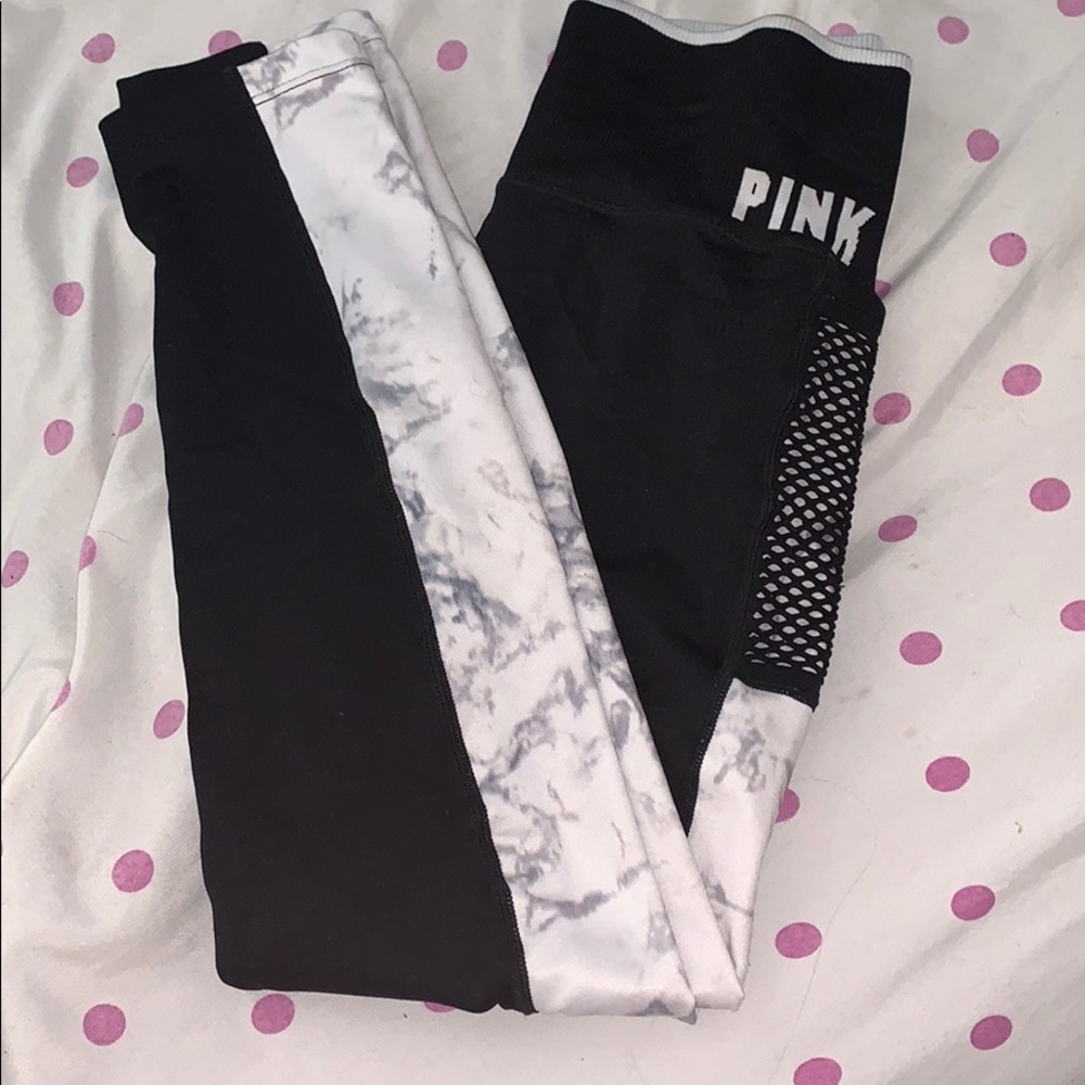 PINK cool & comfy marble stripe leggings